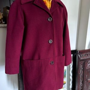 Niccolini burgundy car coat